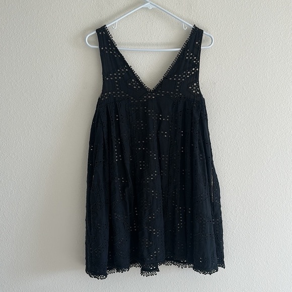 Anthropologie Maeve Eyelet Black Mini Dress - Picture 6 of 9